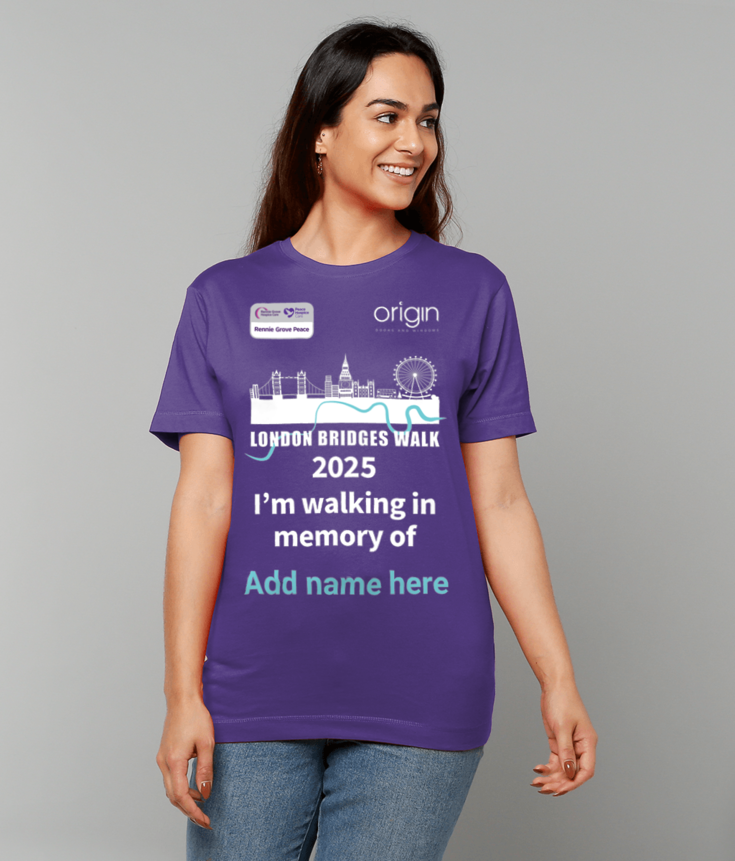 Personalised 'In Memory' London Bridges Walk t-shirt 2025