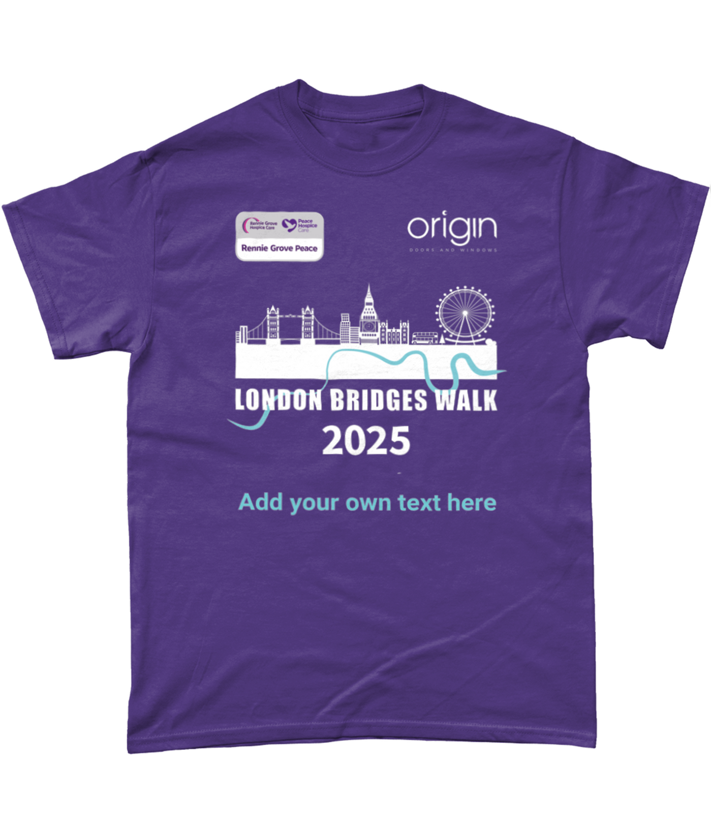 Personalised London Bridges Walk t-shirt -add your own text