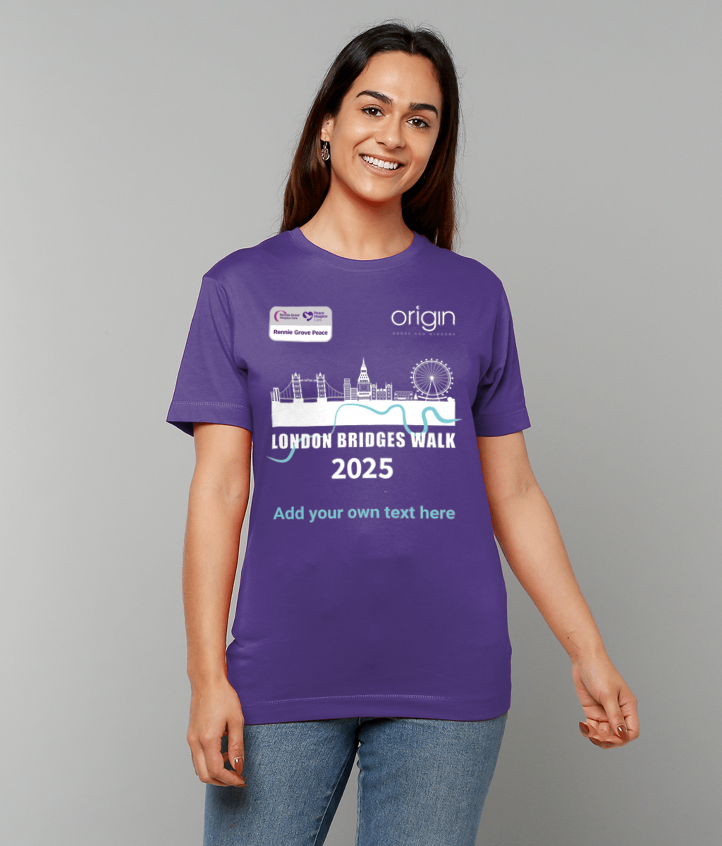 Personalised London Bridges Walk t-shirt -add your own text