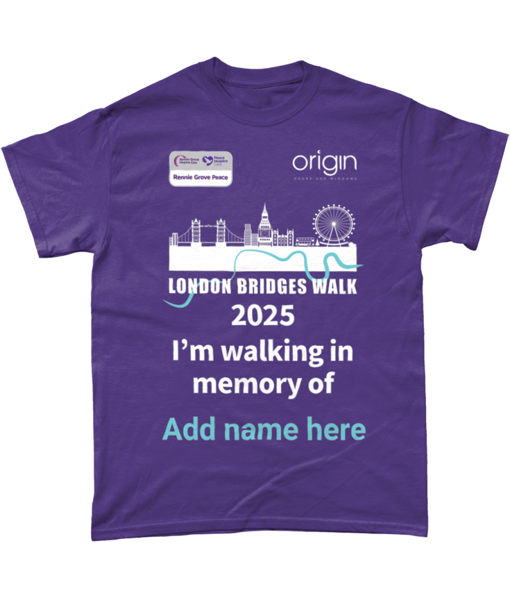 Personalised 'In Memory' London Bridges Walk t-shirt 2025