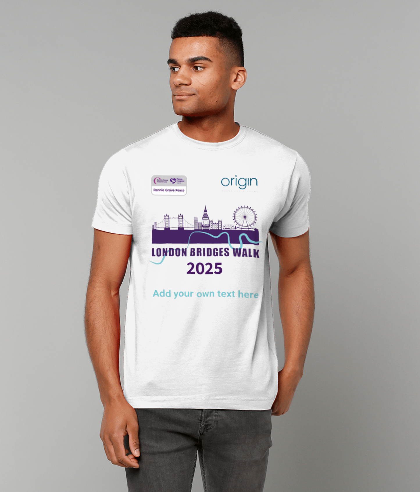 Personalised London Bridges Walk t-shirt -add your own text