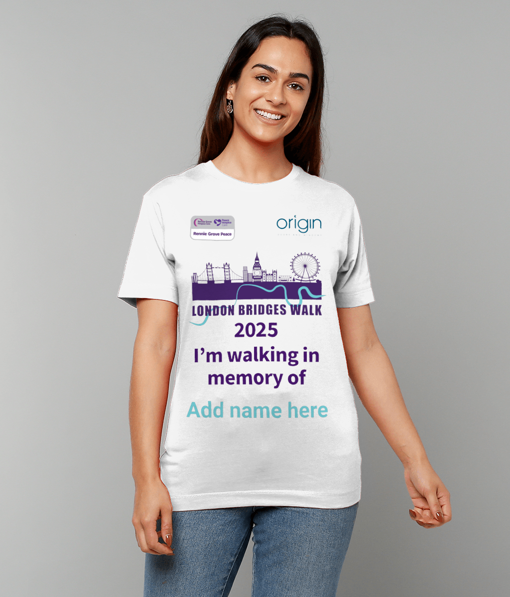 Personalised 'In Memory' London Bridges Walk t-shirt 2025