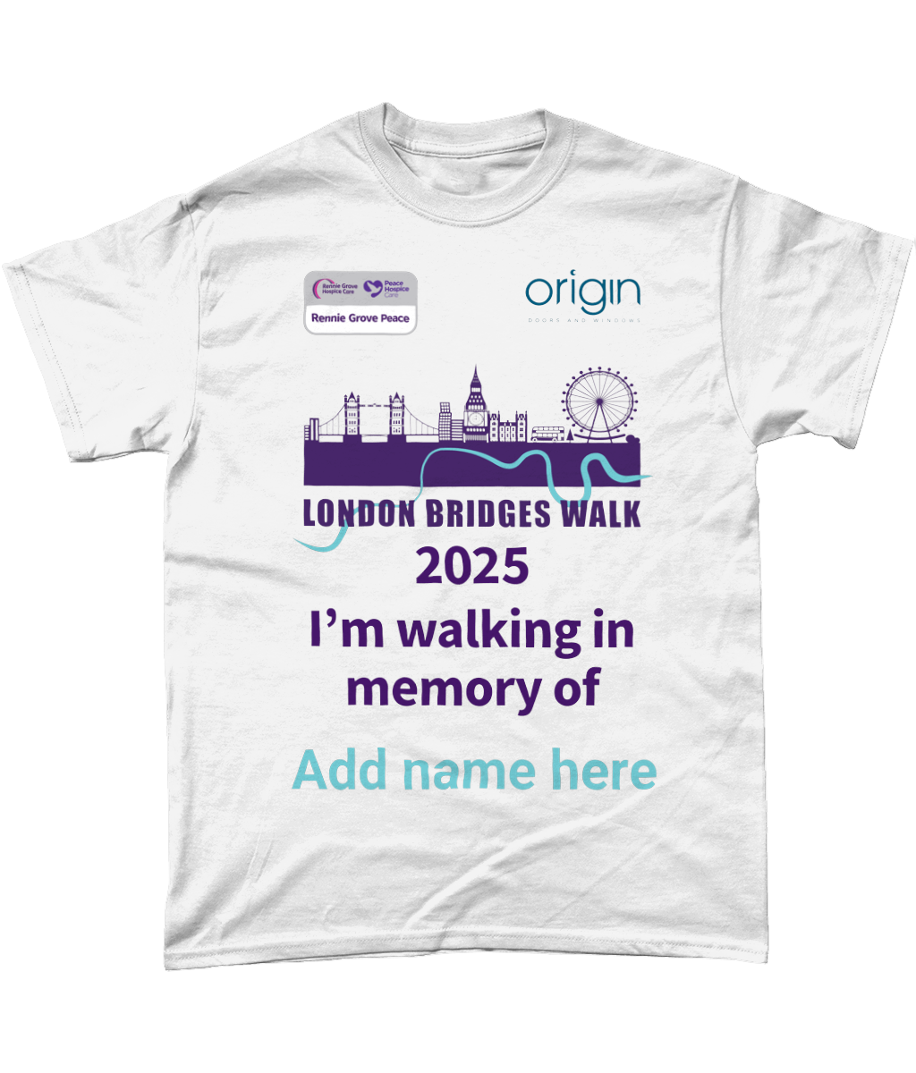 Personalised 'In Memory' London Bridges Walk t-shirt 2025